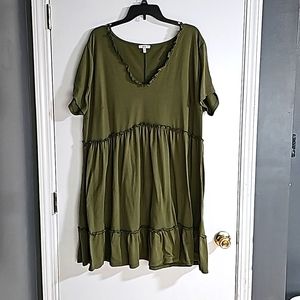 AUW Short sleeve green dress 3X